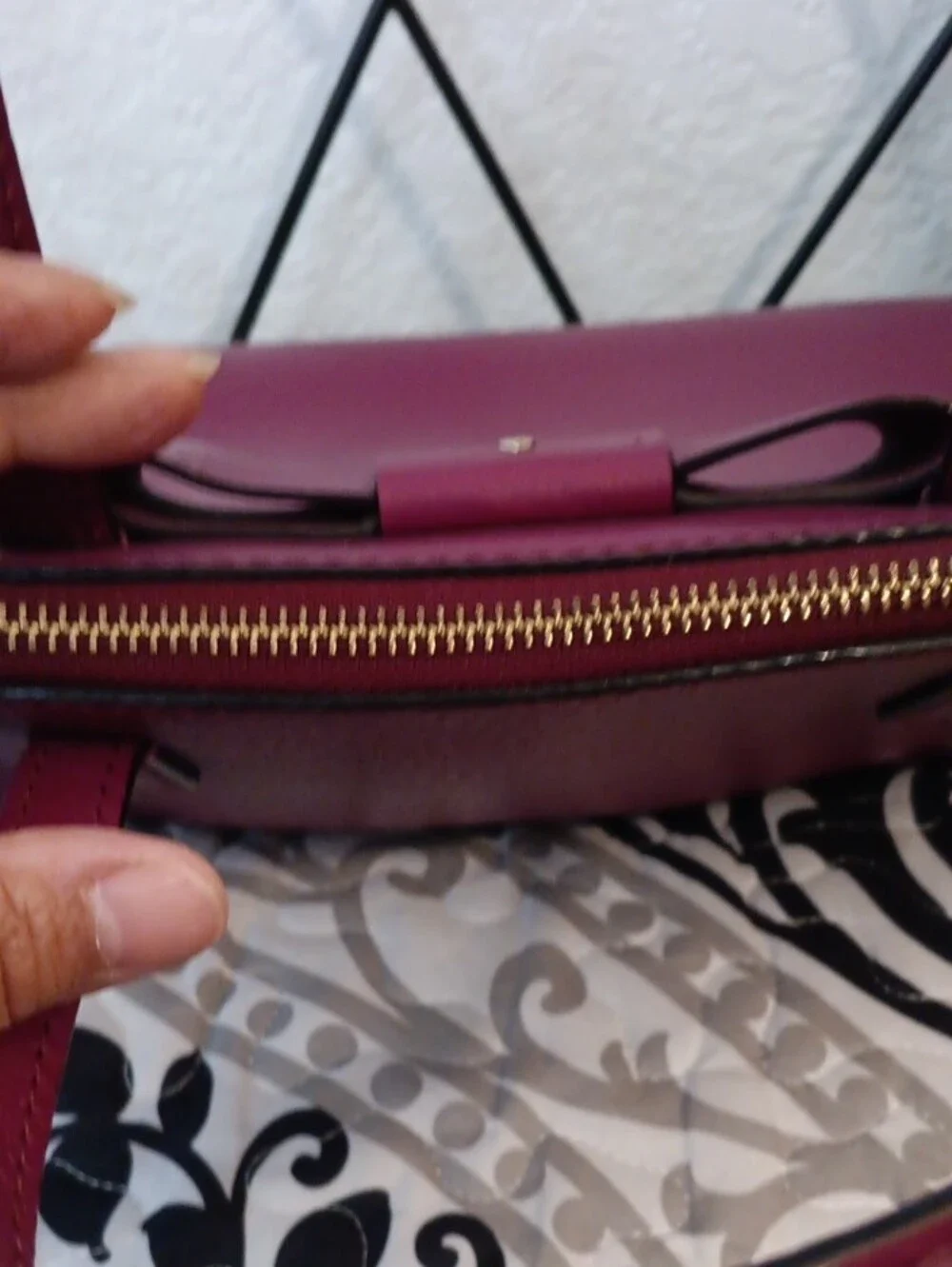kate spade Preloved burgundy bow satchel